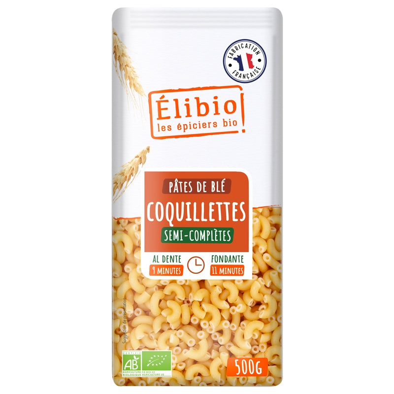Bio-Halbvollkorn-Nudeln (Muschelnudeln) – 500 g – Elibio