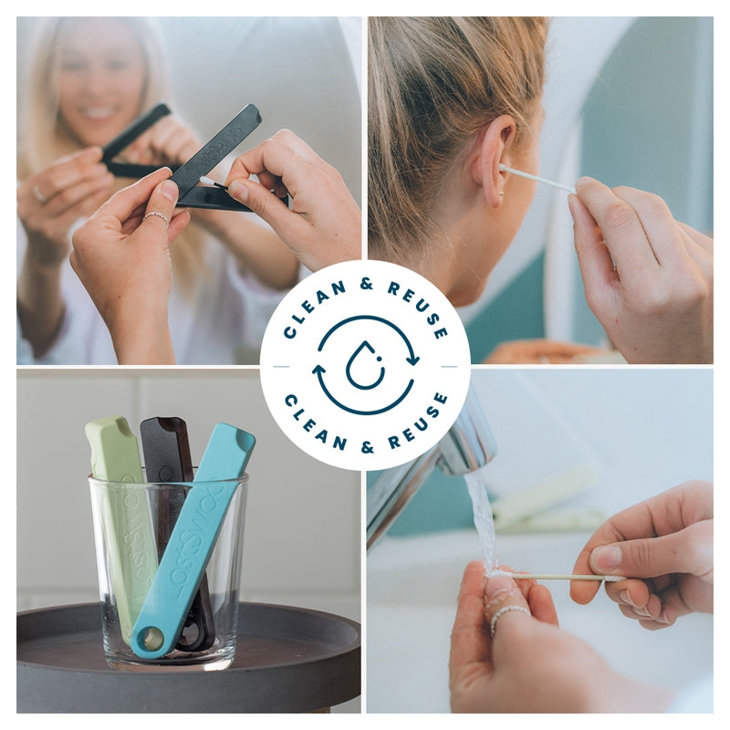 Coton-tige oreille réutilisable avec étui turquoise - LastObject