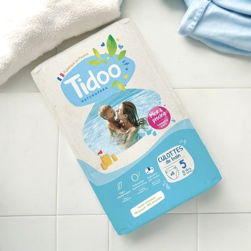 Couches de bains écologiques Taille 5 L 12-18 kg - 11 pièces - Tidoo