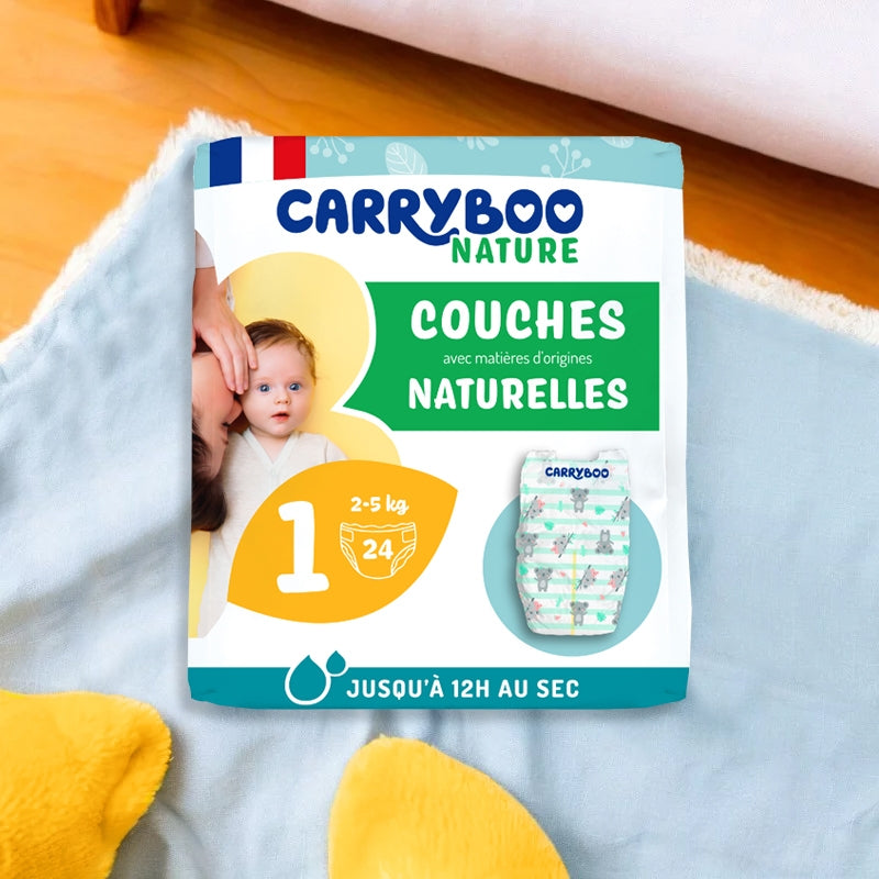 Couches Taille 1 - 2-5 kg - 24 pièces - Carryboo