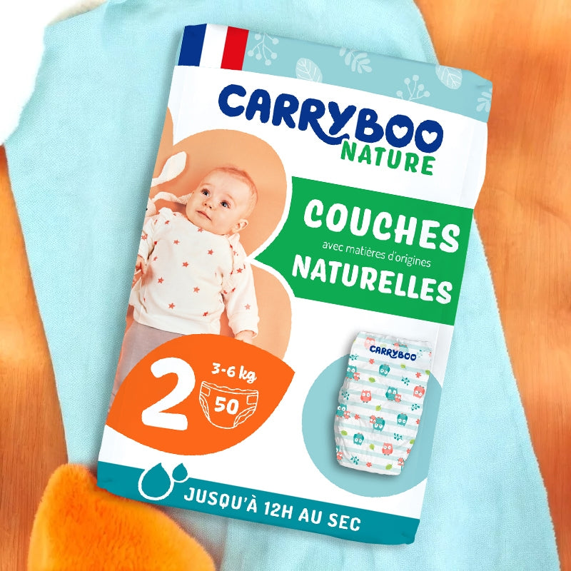Couches Taille 2 - 3-6 kg - 50 pièces - Carryboo