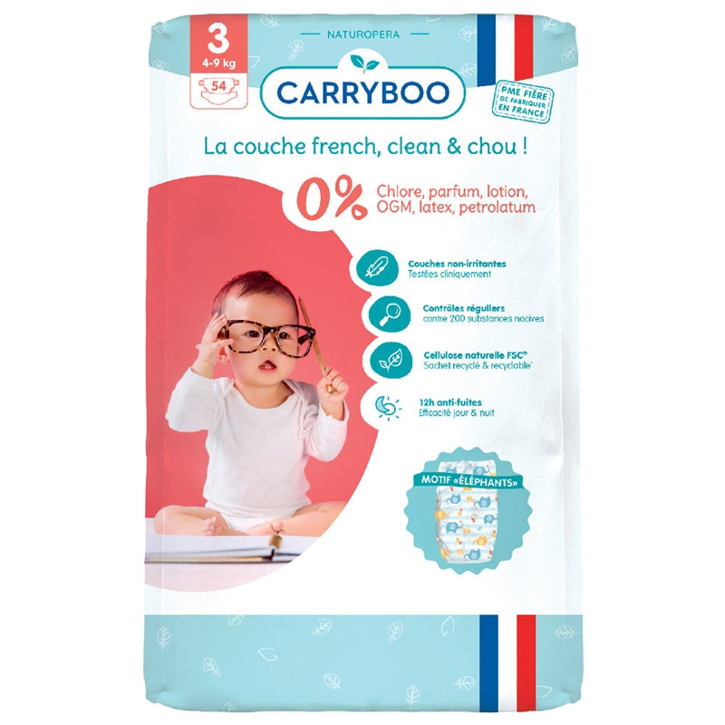 Couches Taille 3 - 4-9 kg - 54 pièces - Carryboo