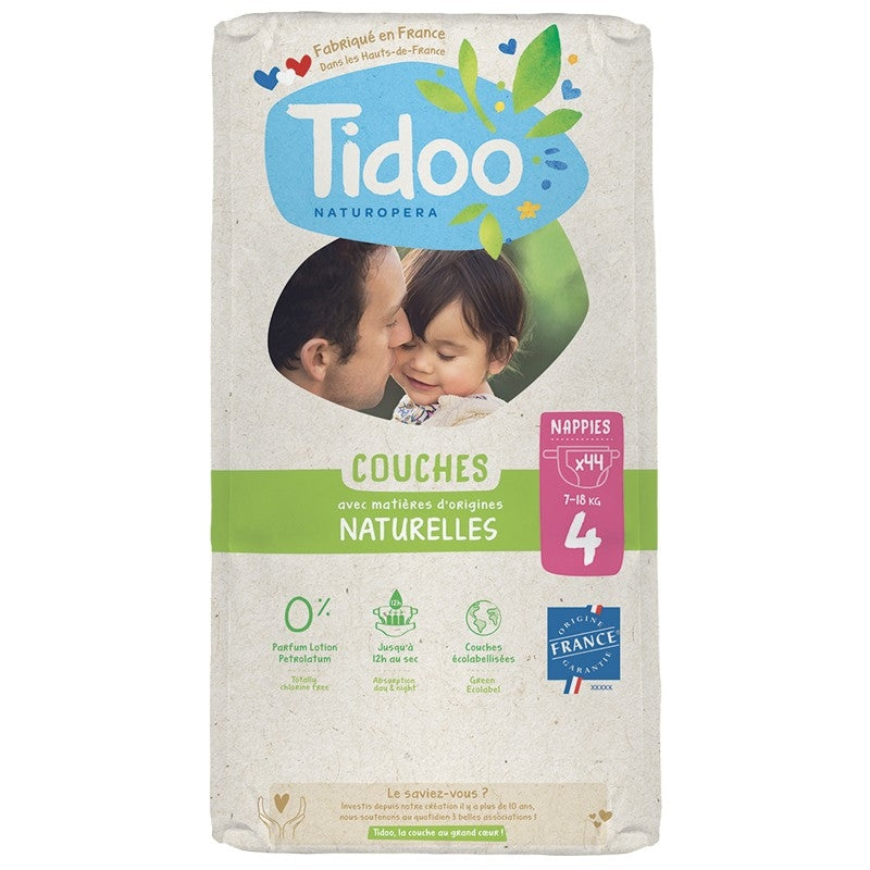 Couches Taille 4 L 7-18 kg - 44 pièces - Tidoo