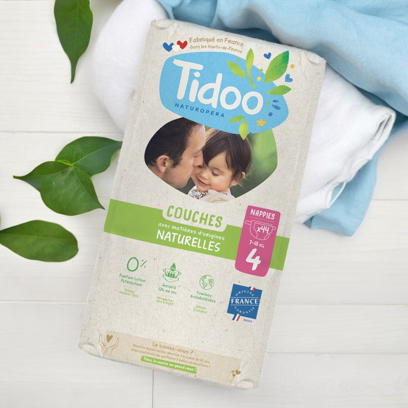 Couches Taille 4 L 7-18 kg - 44 pièces - Tidoo