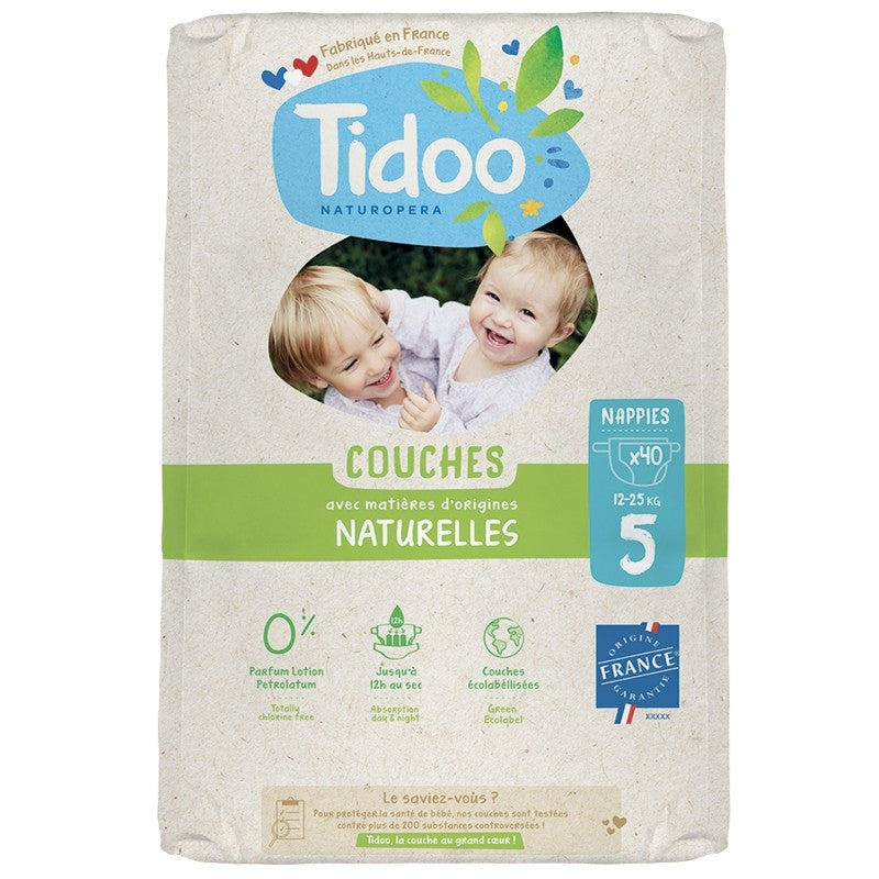 Couches Taille 5 XL 12-25 kg - 40 pièces - Tidoo