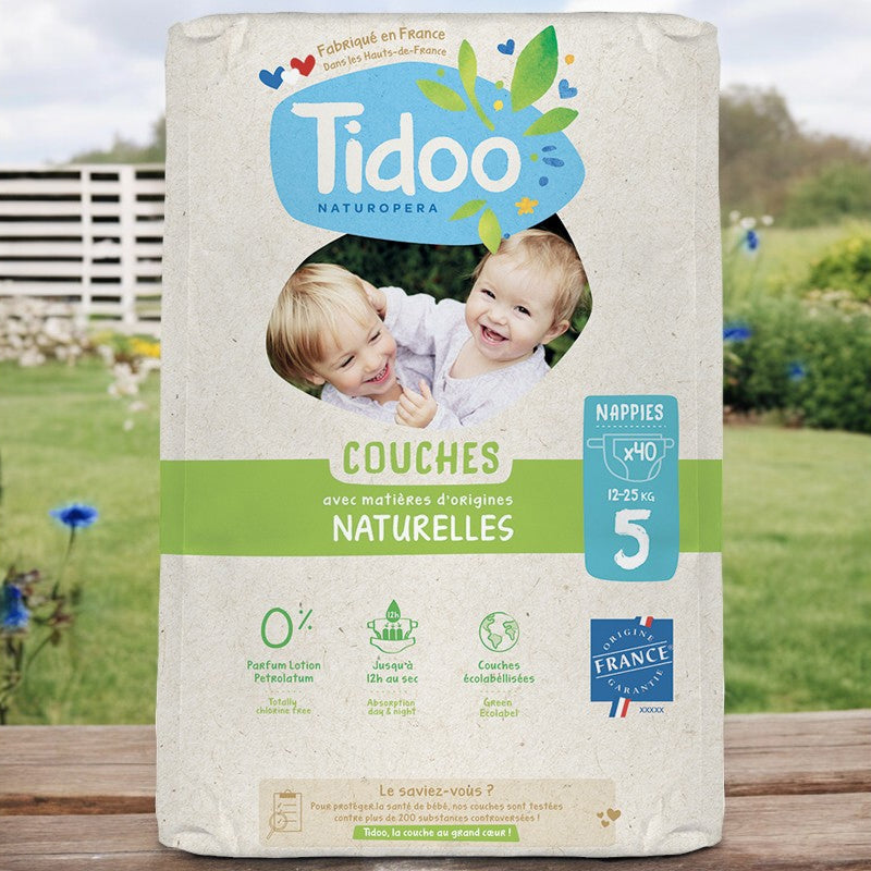 Couches Taille 5 XL 12-25 kg - 40 pièces - Tidoo