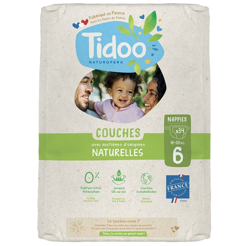 Couches Taille 6 XXL 16-30 kg - 34 pièces - Tidoo