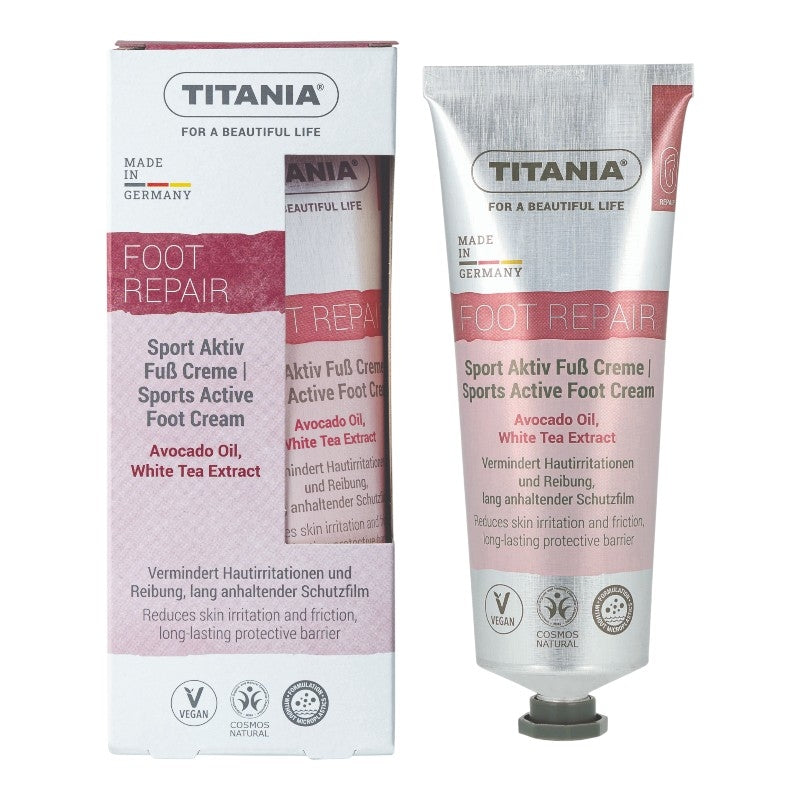 Aktive Fußcreme Avocado &amp; Weißer Tee - 75 ml - Titania