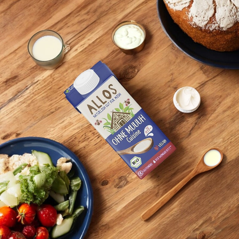 Bio-Reis-, Soja- und Kokosnuss-Kochcreme – 200 ml – Allos