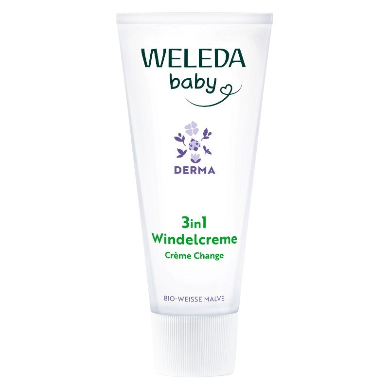 Weleda Bio-Baby-Windelcreme 3-in-1, Mauve und Weiß – 50 ml