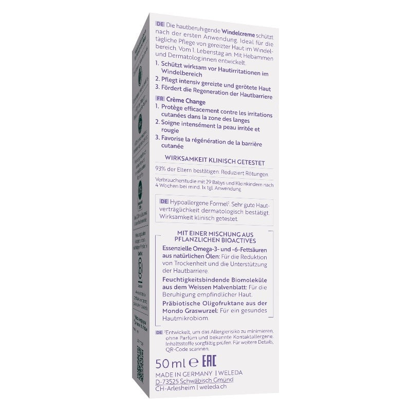 Crème change 3 en 1 bébé BIO mauve blanche - 50ml - Weleda