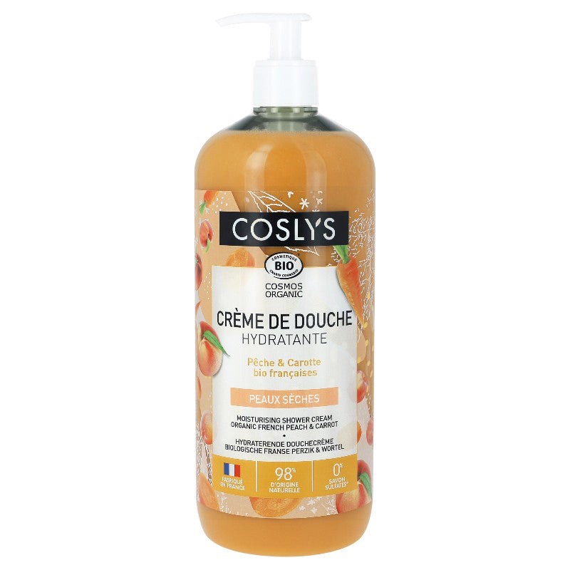 Crème de douche hydratante BIO pêche & carotte - 1l - Coslys