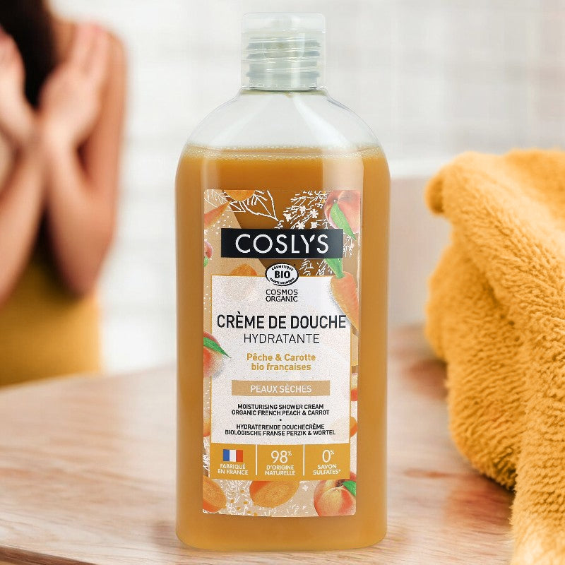 Crème de douche hydratante BIO pêche & carotte - 250ml - Coslys