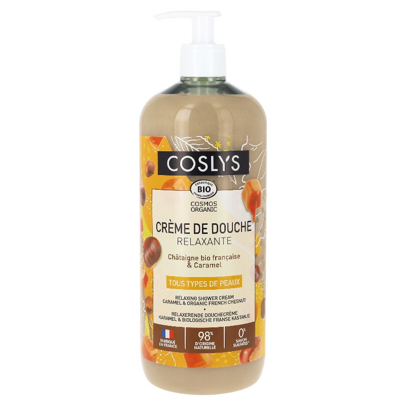 Crème de douche relaxante BIO châtaigne & caramel - 1l - Coslys