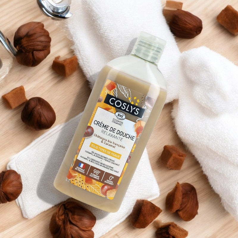 Crème de douche relaxante BIO châtaigne & caramel - 250ml - Coslys