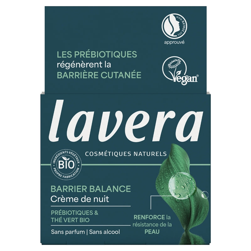 Crème de nuit BIO prébiotiques & thé vert - 50ml - Lavera