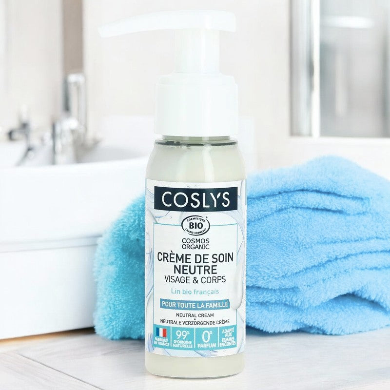 Crème de soin neutre visage & corps BIO sans parfum - 40ml - Coslys