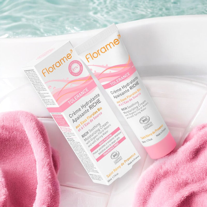 Wohltuende, reichhaltige Feuchtigkeitscreme mit Bio-Quellwasser – 50 ml – Florame