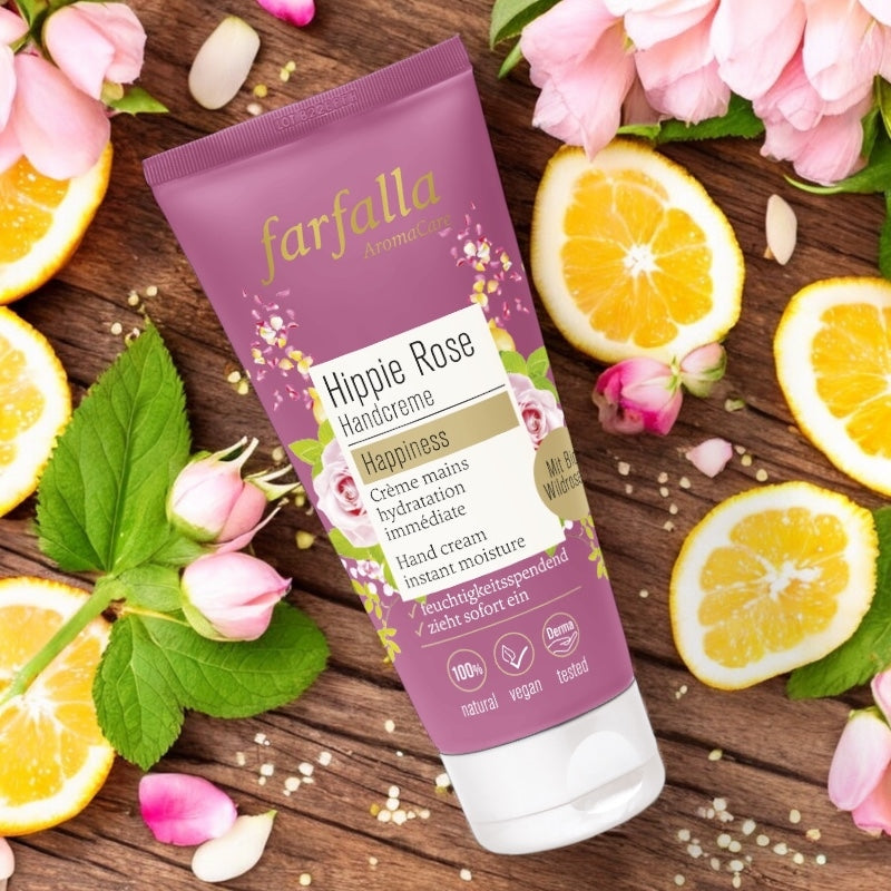 Crème mains BIO rose, iris, vanille & orange - 50ml - Farfalla