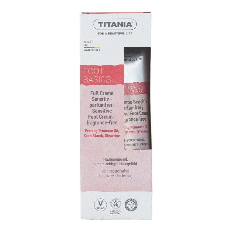 Crème pieds sensitive sans parfum - 100ml - Titania