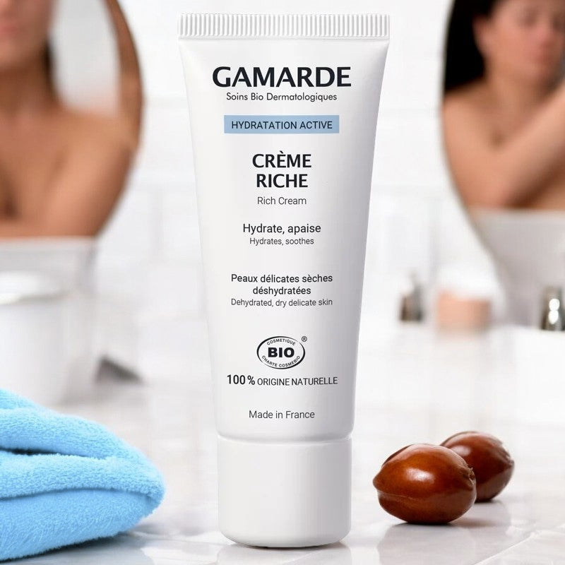 Crème riche BIO argan & eau thermale - 40g - Gamarde
