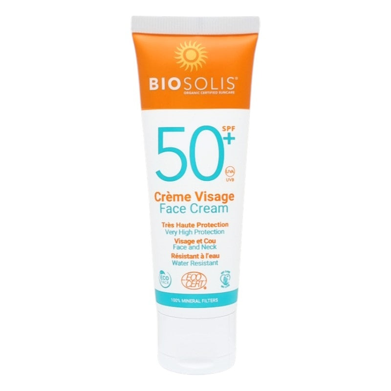 Crème solaire visage & cou BIO IP 50+ aloe vera - 50ml - Biosolis