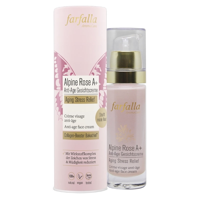 Crème visage anti-âge BIO rose Alpine A+ - 30ml - Farfalla
