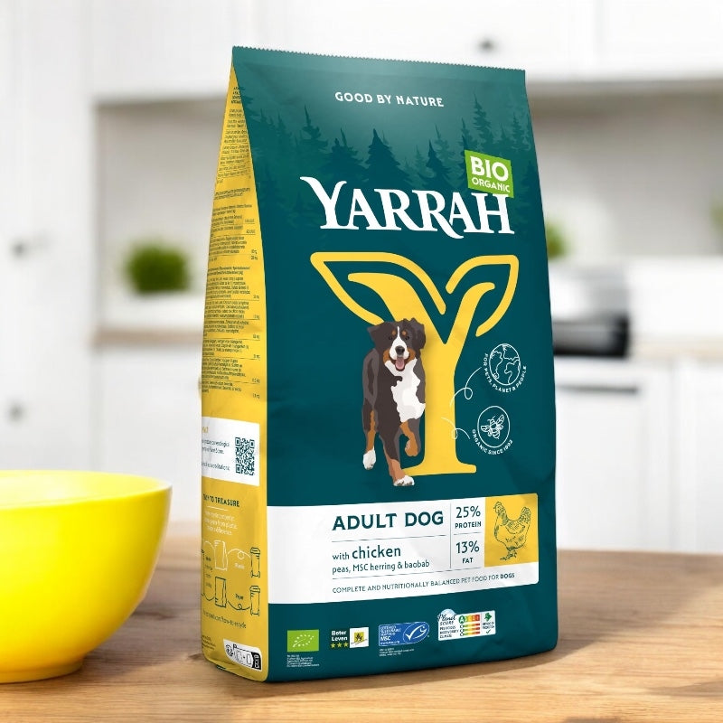 Bio-Hundefutter mit Huhn und Getreide – 2 kg – Yarrah