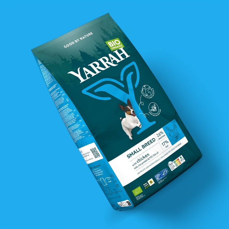 Bio-Hundefutter mit Huhn und Getreide für kleine Hunderassen – 2 kg – Yarrah