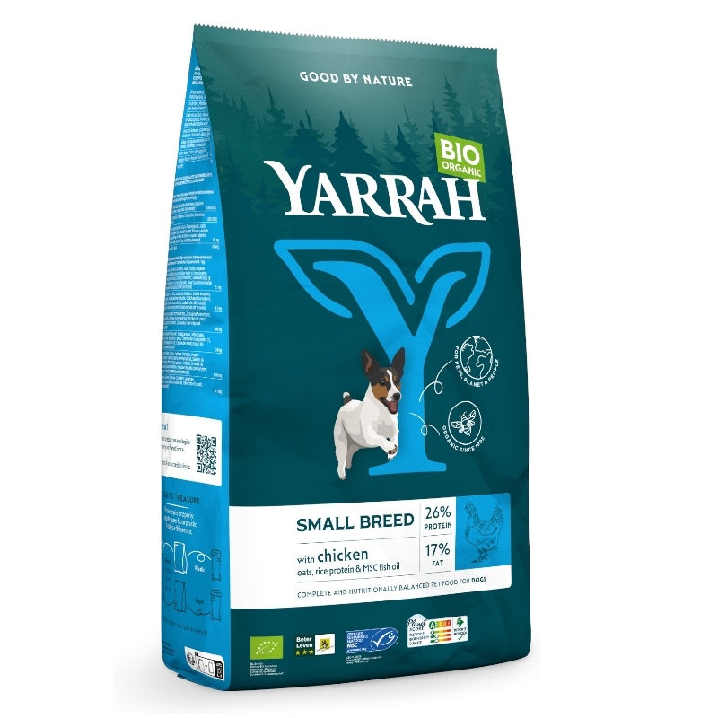 Bio-Hundefutter mit Huhn und Getreide für kleine Hunderassen – 2 kg – Yarrah