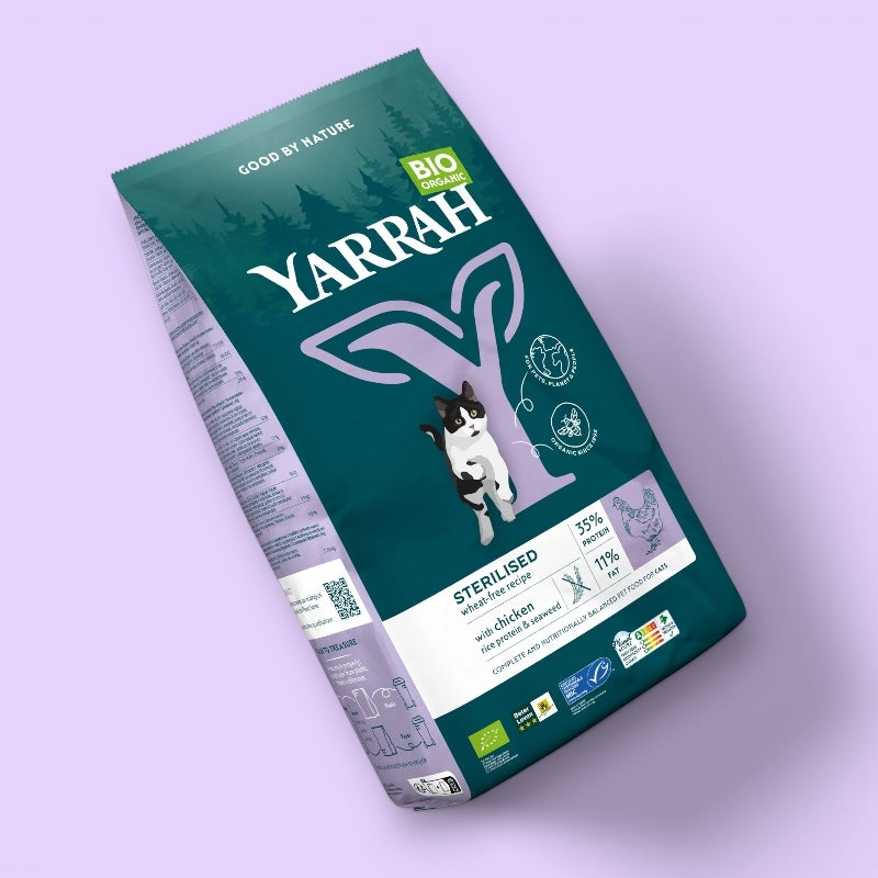 Croquettes poulet & poisson chat stérilisé BIO - 700g - Yarrah