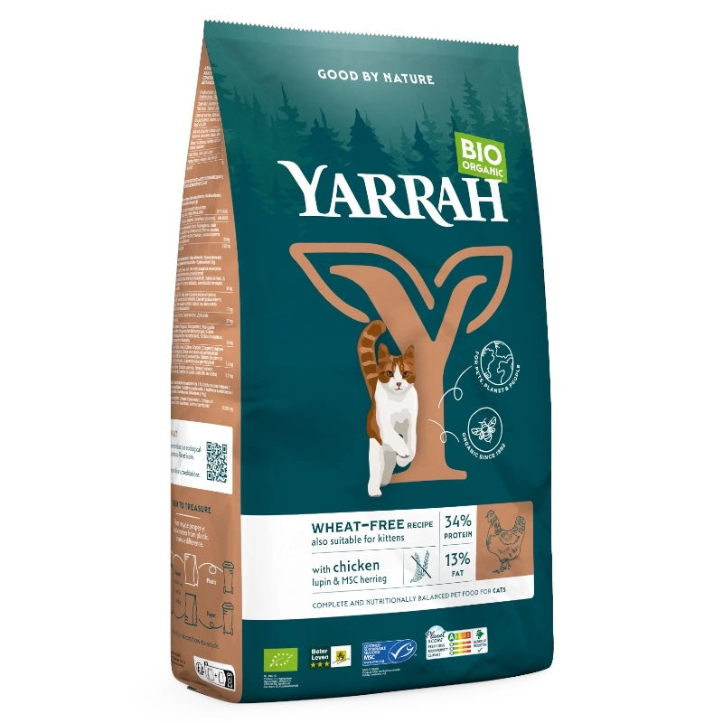 Croquettes poulet & poisson sans blé pour chat BIO - 6kg - Yarrah