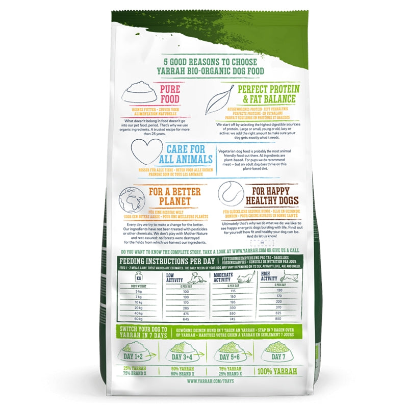 Bio-Hundefutter für Vegetarier und Veganer – 10 kg – Yarrah