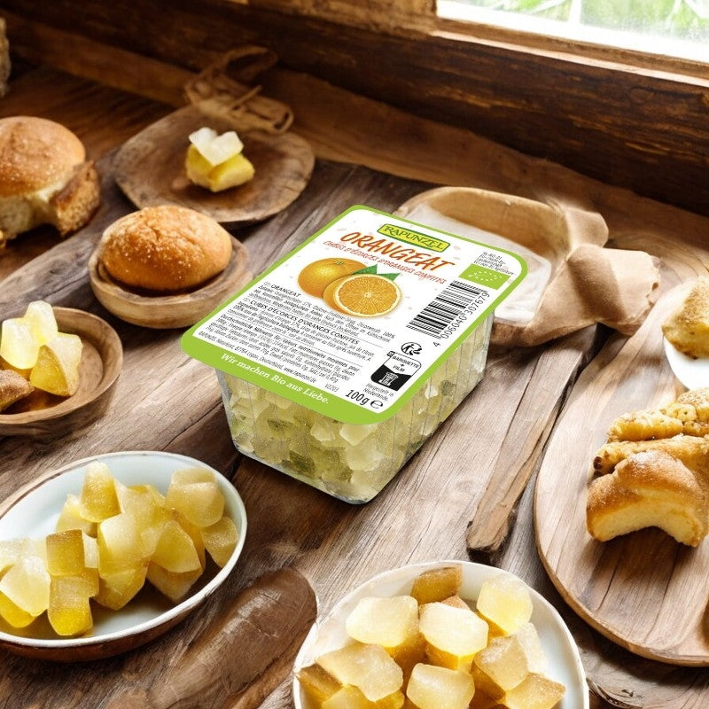 Cubes d'écorces d'oranges confites BIO - 100g - Rapunzel