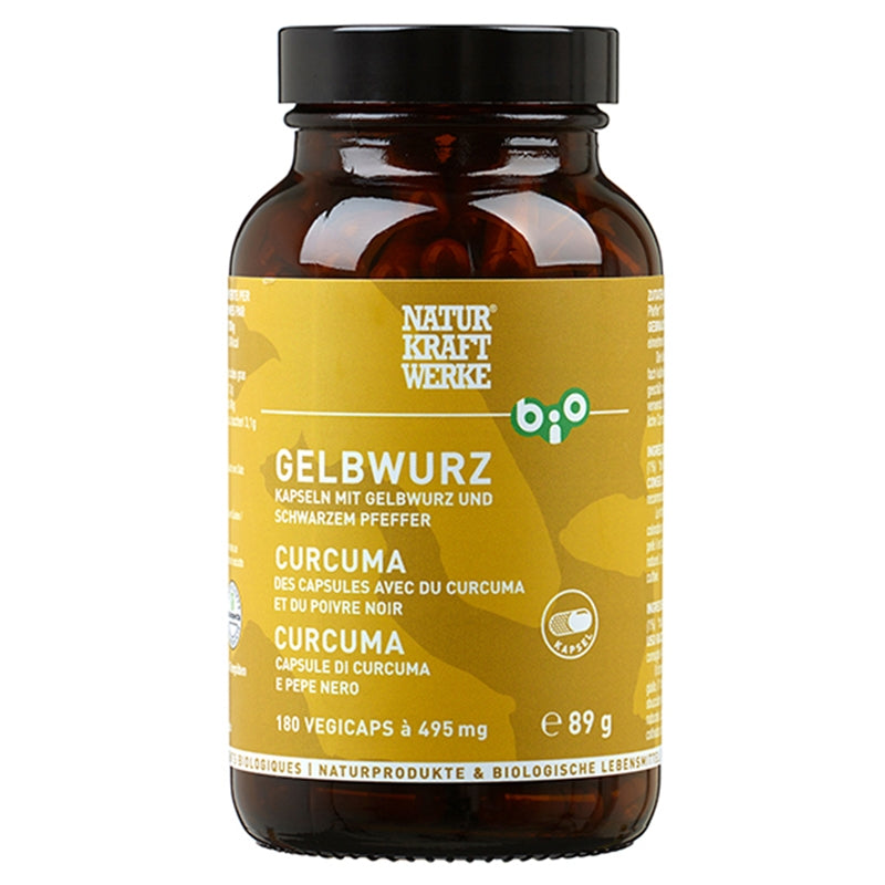 Bio-Kurkuma – 180 Kapseln à 495 mg – NaturKraftWerke