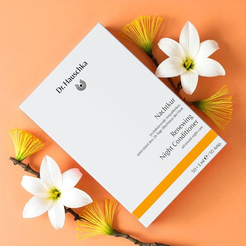 Intensive Nachtpflege mit Bio-Hamamelis und Weißer Lilie – 50 x 1 ml – Dr. Hauschka