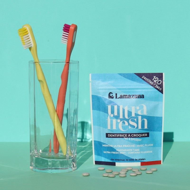 Dentifrice à croquer BIO menthe avec fluor - 120 pcs - Lamazuna