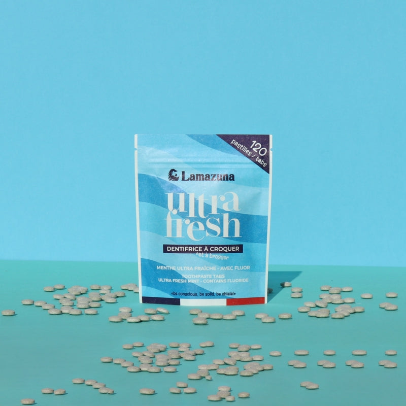 Dentifrice à croquer BIO menthe avec fluor - 120 pcs - Lamazuna