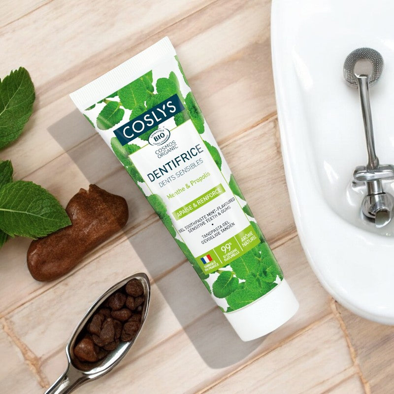 Dentifrice dents sensibles BIO menthe & propolis sans fluor - 75ml - Coslys