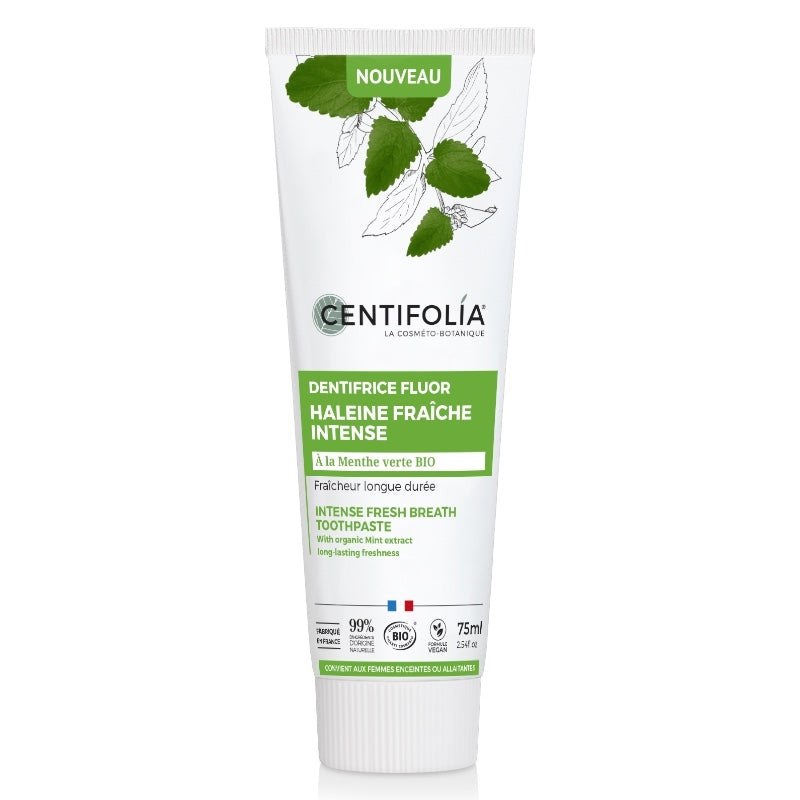 Dentifrice fluor haleine fraîche intense BIO menthe verte - 75ml - Centifolia