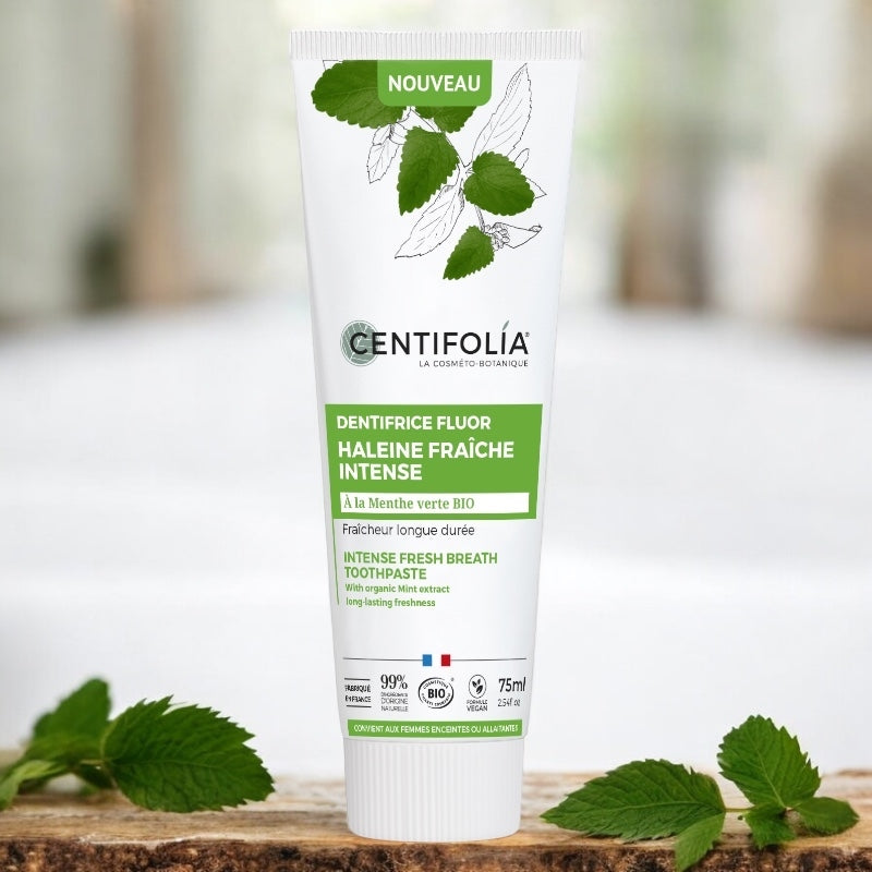 Dentifrice fluor haleine fraîche intense BIO menthe verte - 75ml - Centifolia
