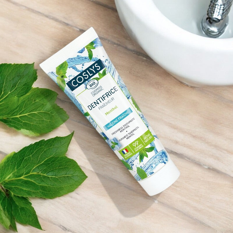 Dentifrice fraîcheur BIO menthol sans fluor - 100g - Coslys