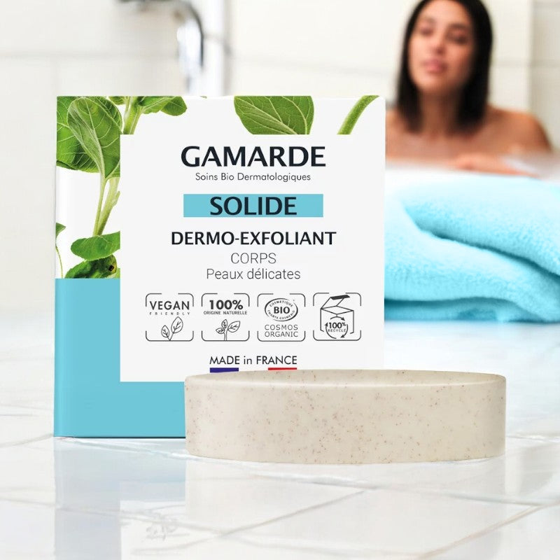 Dermo-gommant solide corps BIO abricot & perlite Gamarde 93ml