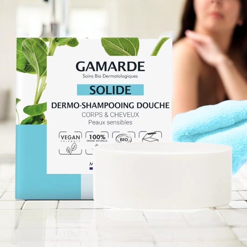 Dermo-shampooing douche solide BIO aloe vera Gamarde 109ml