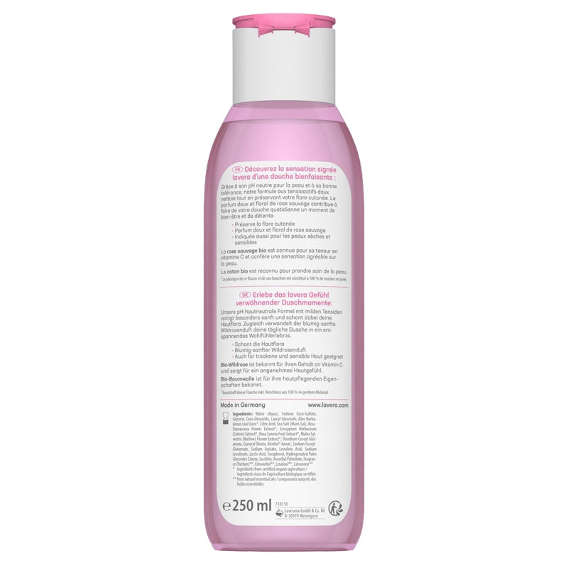 Douche soin douceur BIO rose sauvage & coton - 250ml - Lavera