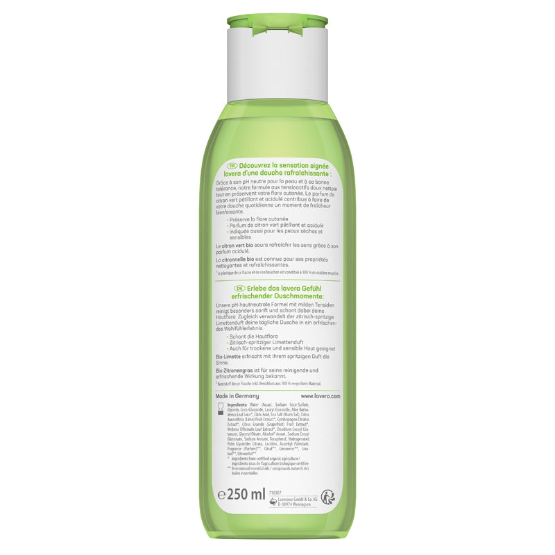 Douche soin rafraîchissante BIO citron vert & citronnelle -250ml - Lavera