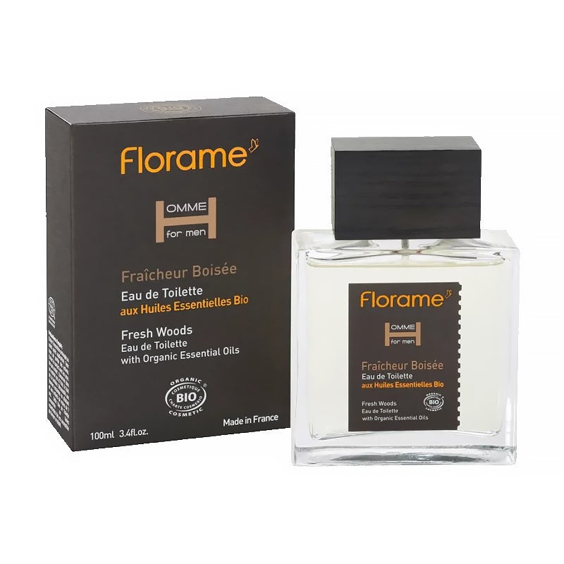 Florame Bio-Eau de Toilette für Herren – 100 ml – Holzige Frische