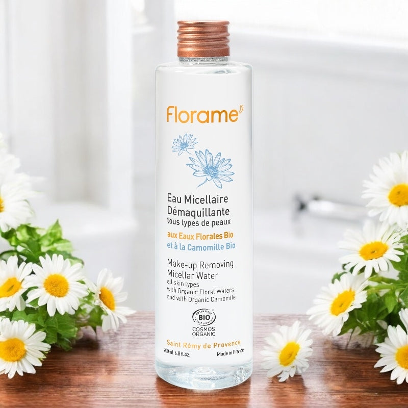 Bio-Kamillen-Mizellen-Reinigungswasser für Gesicht und Augen – 200 ml – Florame