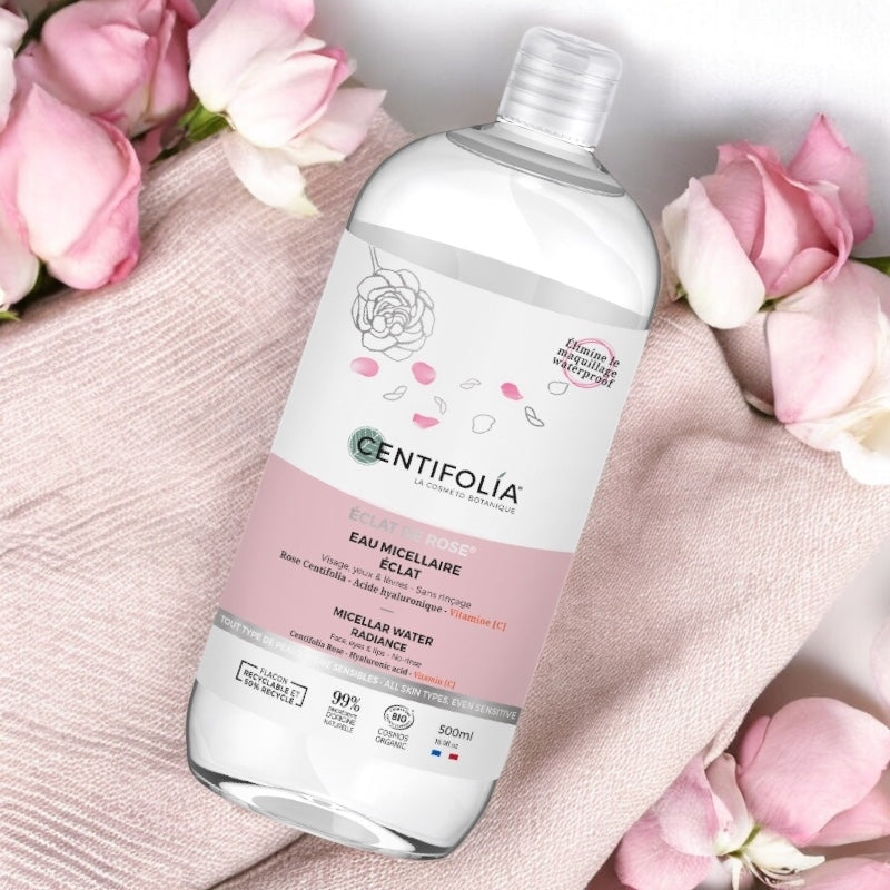Eau micellaire éclat BIO rose & vitamine C - 500ml - Centifolia