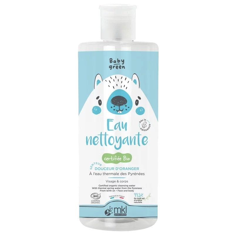 Eau nettoyante bébé BIO fleur d'oranger & jasmin - 1l - MKL Green Nature